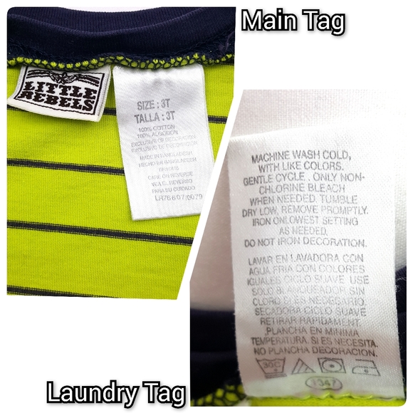 LITTLE REBELS 3T Striped Motorcycle Tee - Picture 5 of 5